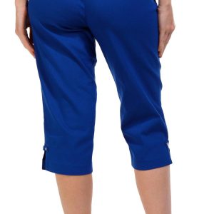 Coral Bay Womens 21 in. Diamond Rivet Solid Capris