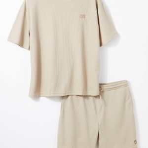 Quiksilver Mens 2 Pc Waffle Solid Knit Lounge Set