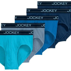 Jockey Mens 5 Pk Lightweight Cotton Blend Briefs