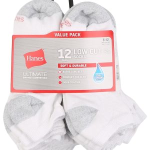 Hanes Mens 12-Pr. Value Pack Ultimate Low Cut Socks