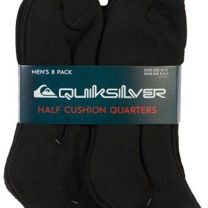 Quicksilver Mens 8 Pair Quarter Cut Socks