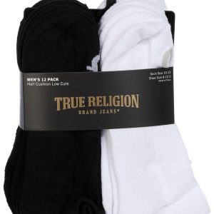 True Religion Mens 12-Pk Half Cushion Low Cut Socks
