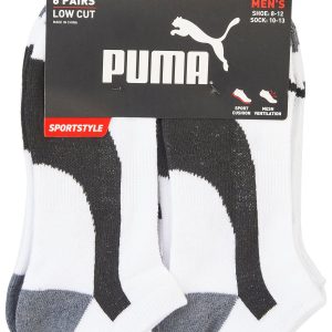 Puma Mens 6-Pr. 1/2 Terry Low-Cut Sportstyle Socks