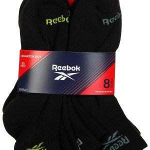 Reebok Mens 8-pk. 1/2 Terry Quarter Cut Socks