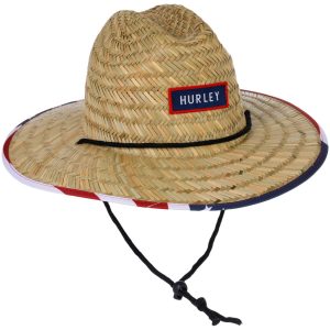 Hurley Men's Americana Straw Lifeguard Hat