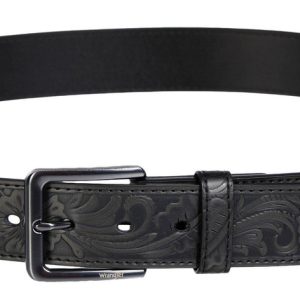 Wrangler Mens Adjustable Embossed Leather Belt