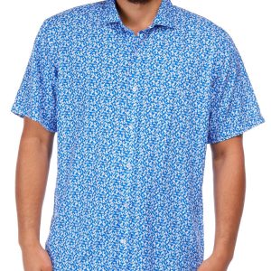 Tailorbyrd Men's Short Sleeve Spring Floral Buttoned Shirt