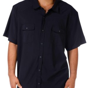 Men's Solid Buttoned Short Sleeve Shirt
