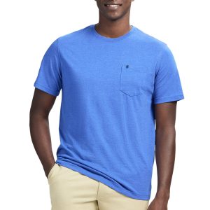 Izod Mens Saltwater Soft Wash Pocket Crew T-Shirt
