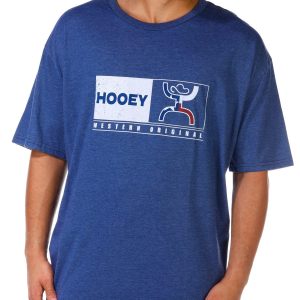 Hooey Men's Short Sleeve Heather Crew Print Tee