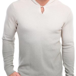 Kenneth Cole Mens Knit Ombre Hooded Long Sleeve Shirt
