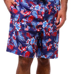 Reel Legends Mens Americana Print 9 in E-Board Swim Trunks