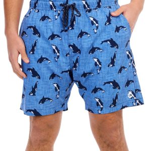 Eddie Bauer Mens E-Board Whale Volley Shorts
