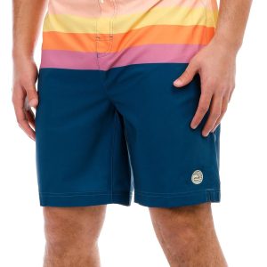 Laguna Mens 8 in Stripe E-Board Swim Shorts