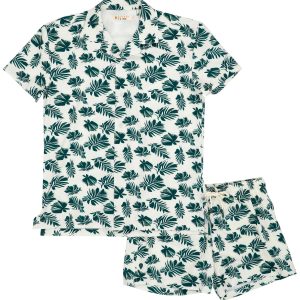 Sunset & Vine Men's Linen Palm Print Volley Set