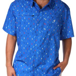 Reel Legends Men's HEIQ Hybrid Short Sleeve Button Down