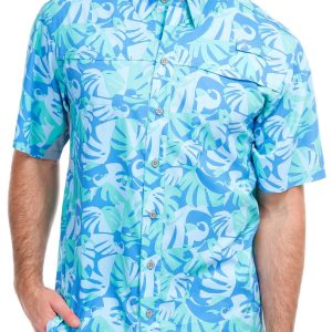 Reel Legends Mens Print Mariner Short Sleeve Shirt