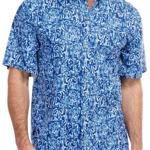 Reel Legends Mens Print Mariner Short Sleeve Shirt