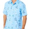 Scales Men's Short Sleeve Print Buttoned Shirt