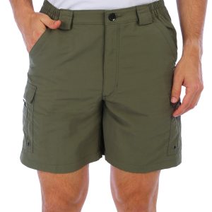 Reel Legends Mens 7.5 in. Solid Bonefish Cargo Shorts