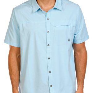 Spyder Men's Short Sleeve Heather Vented Buttoned Shirt