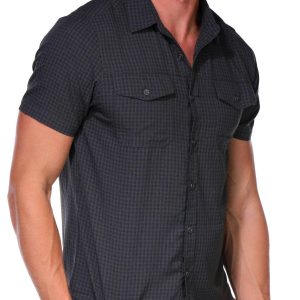Spyder Men's Short Sleeve Gingham Button Down Shirt