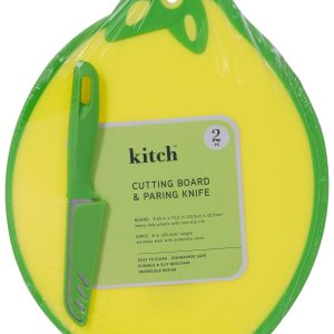 Lemon Shaped 2-pc. Cutting board with Stainless Steel Knife