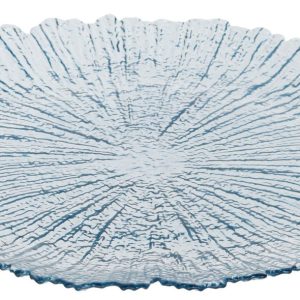 Zodax 13 in Icy Sapphire Glass Serving Platter