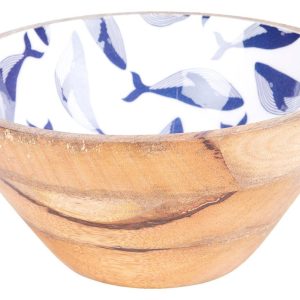 Boston International Whales Wood Serving Bowl