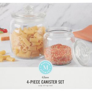 Martha Stewart 4 Pc Glass Canister Set