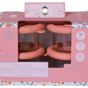 Gourmet Kitchen 4 Pk Small Glass Snack Container Set