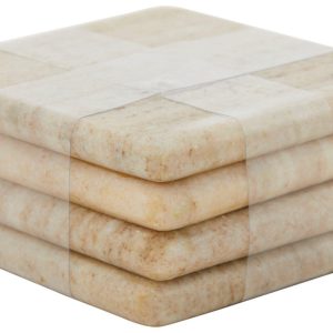 Home Essentials 4 pk Rolled Edge Marble Coasters