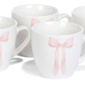 Godinger 4 Pk Painted Bow Espresso Mugs