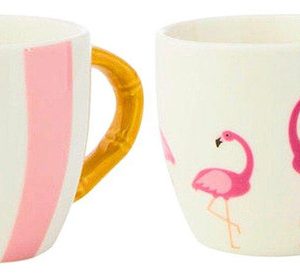 Godinger Striped Flamingo Mug