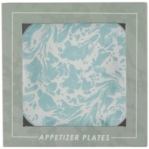 Golden Rabbit Enamelware 4 Pk Ceramic Appetizer Plates