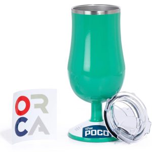 Orca 17 oz Stainless Steel Flip Top Stemmed Drink Cup