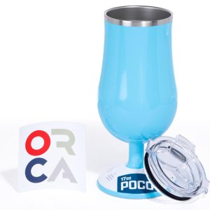 Orca 17 oz Stainless Steel Flip Top Stemmed Drink Cup
