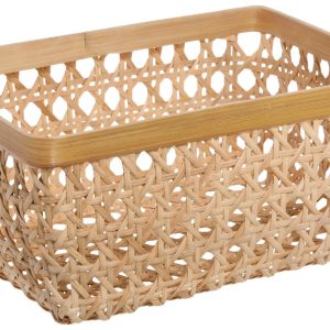 Baum Rectangular Natural Cane & Bamboo Basket