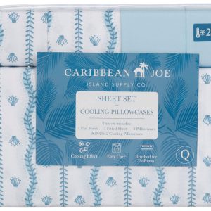 Caribbean Joe 6 Pc Cooling Wavy Coastal Shells Sheet Set