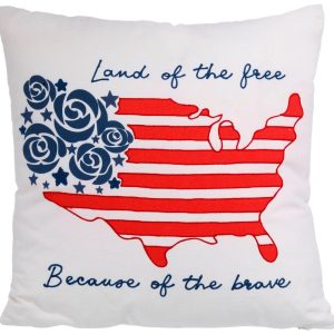 Homes N Beyond 18 in Floral America Decorative Pillow