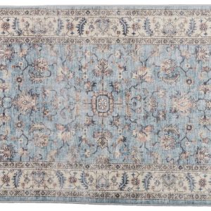Badgley Mischka 27x45 Memory Foam Blue Blush Accent Rug