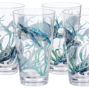 Coastal Home 4 Pk Grand Cayman Acrylic Hiball Cup Set