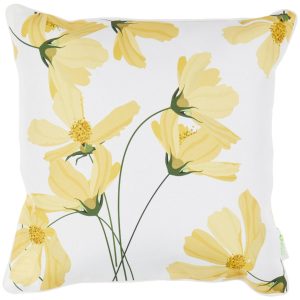 Outdoor Decor 18x18 Yellow Floral Outdoor Pillow