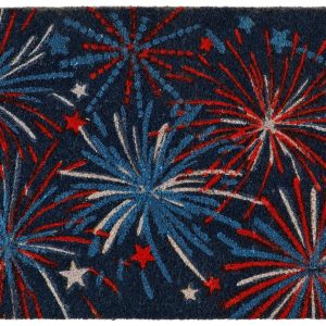 Nourison 28 in Fireworks Americana Coir Doormat