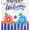 12x18 Double Sided Americana Floral Welcome Garden Flag