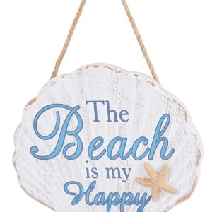 Fancy That 9x9 Happy Place Shell Wood Wall Accent
