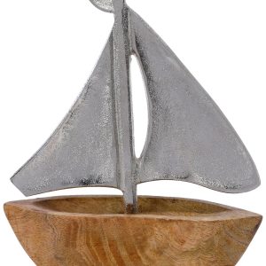 Coastal Home Wood and Metal Sailboat Decor