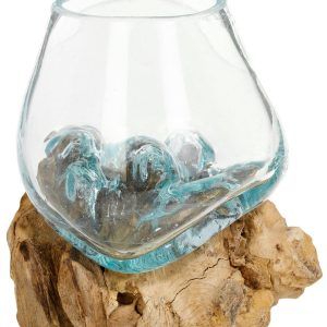 T.I Design Bleach Root Decorative Glass Bowl
