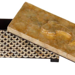 Beach Combers 12 in Capiz Fish Scale Decorative Box