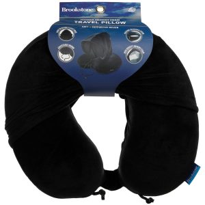 Brookstone Hooded Memory Foam Travel Pillow